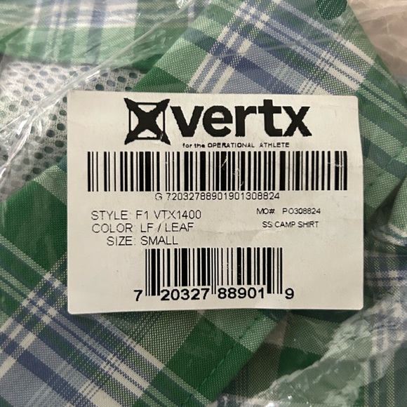 VertX short sleeve button shirt. New in bag. Size small - Picture 4 of 5